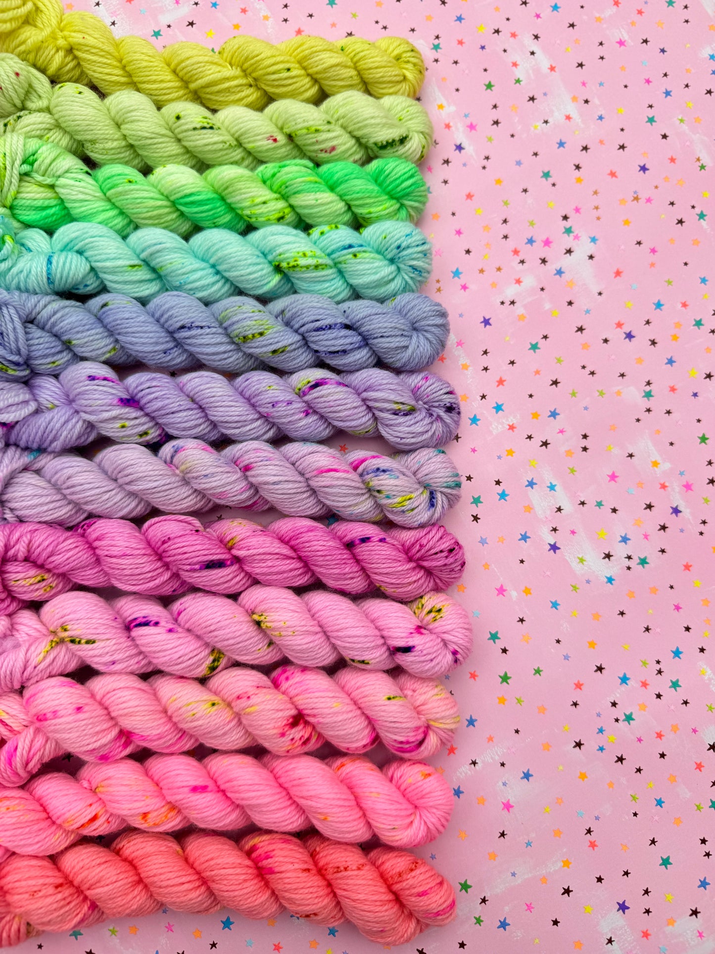 Pastel Vibes 12 Mini Skein Yarn Set - Dyed to order