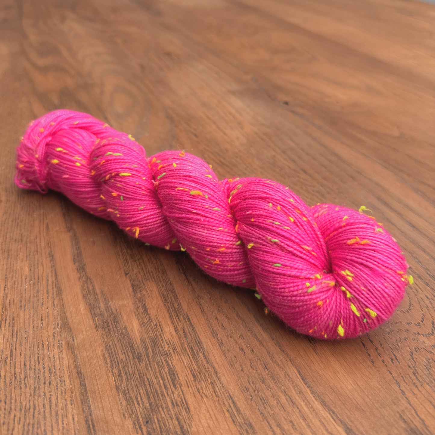 Cranberry Neon Neps Sock Yarn
