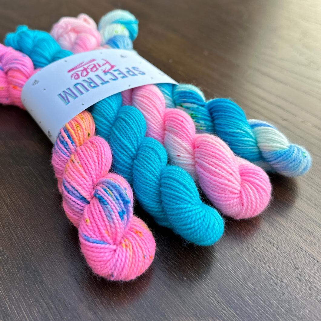 Random mini's Pink & Blue *Mini bundle* sock