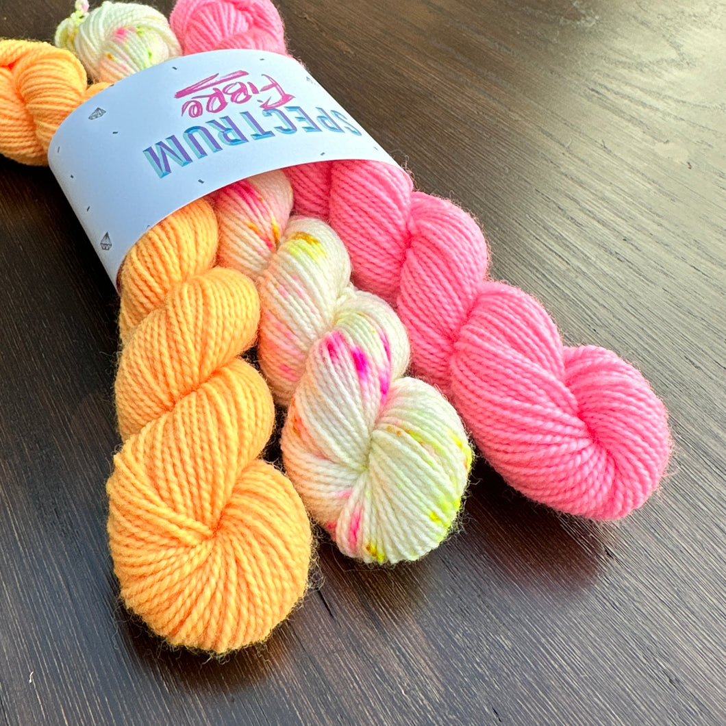 Random mini's Peach & Orange * Mini skein bundle * Sock