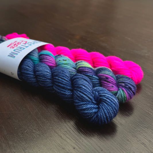 Rainbow Aura Quartz * Mini skein bundle * DK