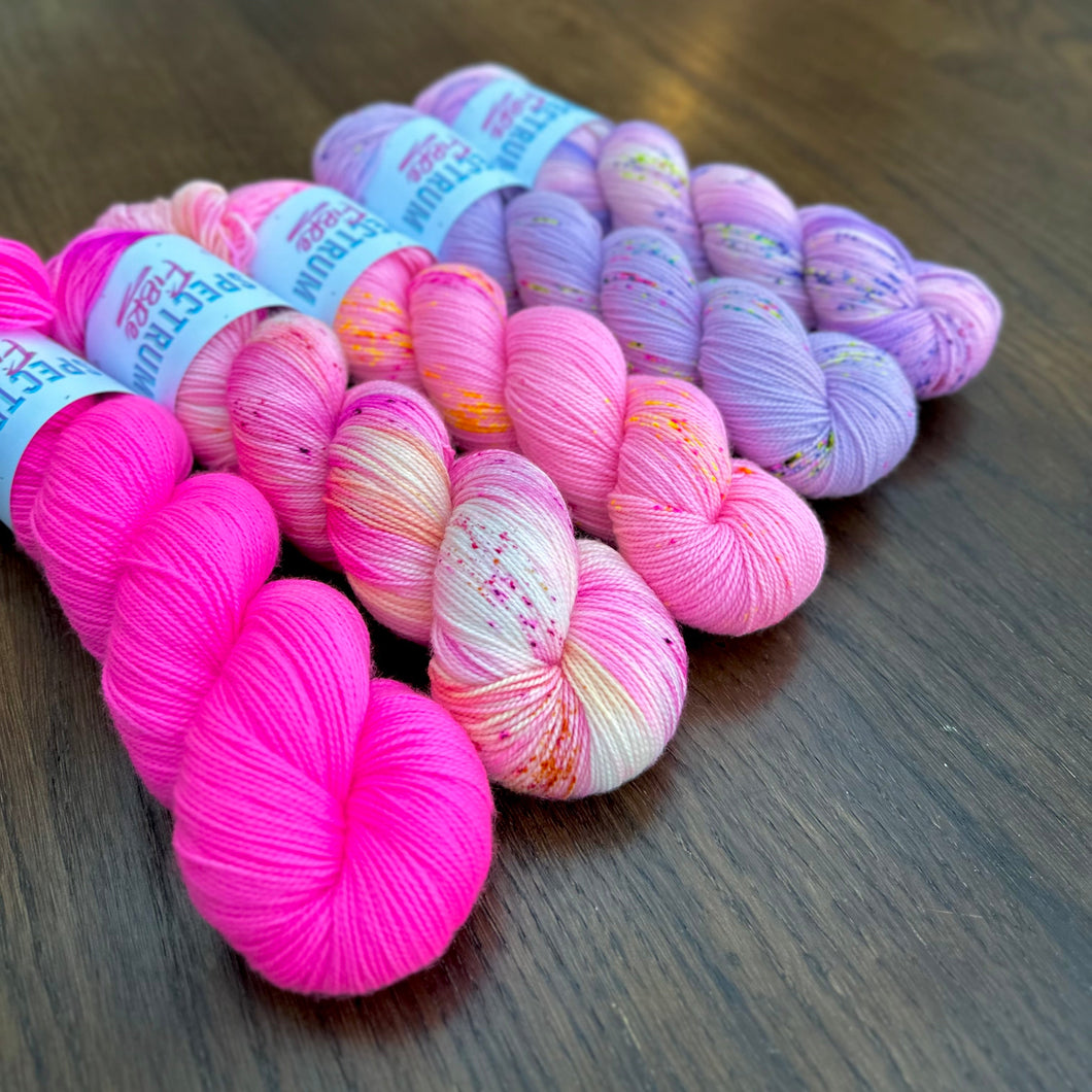 Valentines 5 skein full size yarn set - Dyed to order