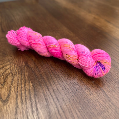 I Dream In Neon Pink Sock yarn