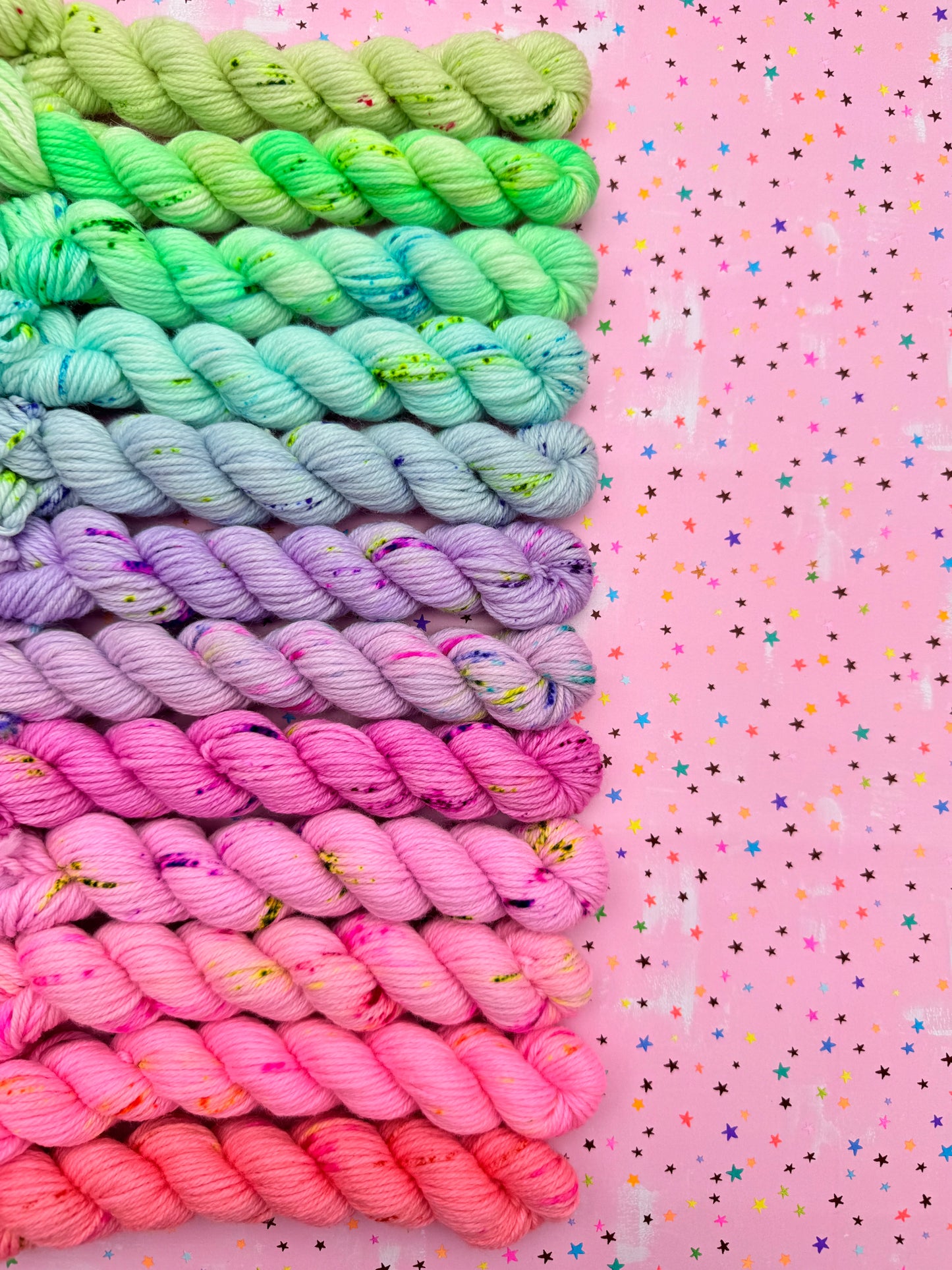 Pastel Vibes 12 Mini Skein Yarn Set - Dyed to order