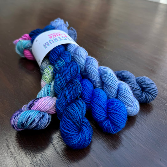 Blues 5 skein set * Mini skein bundle * Sock