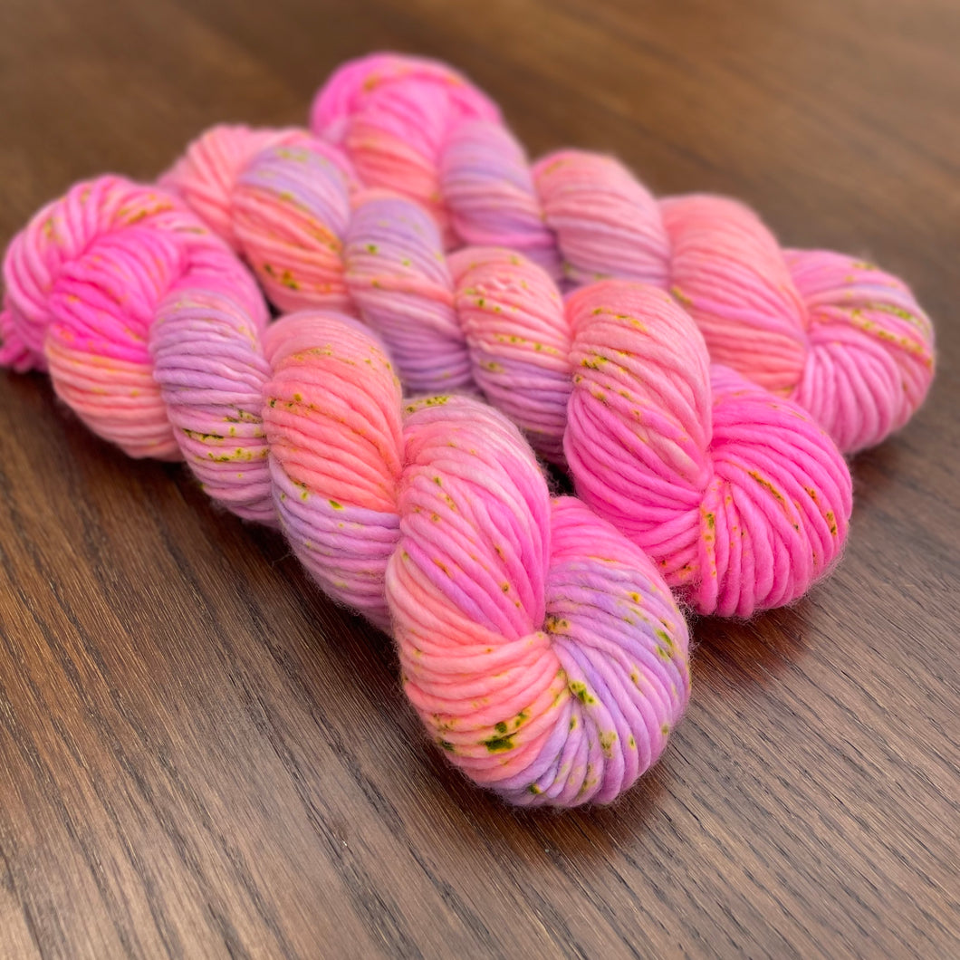 Pink, coral & Lilac swirl super chunky merino