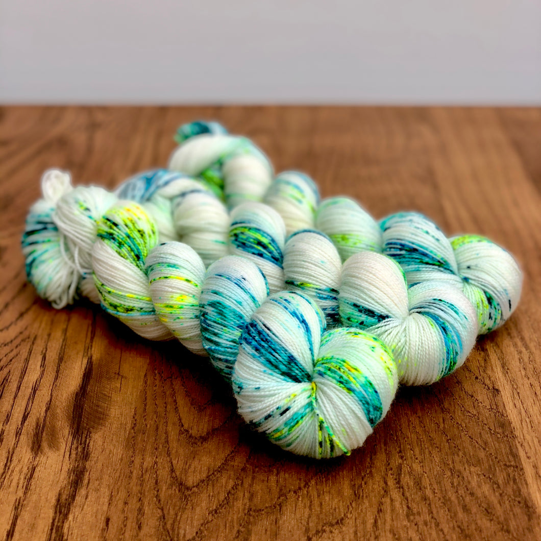 Peacock speckle Sock yarn