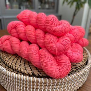 Neon coral Sock yarn
