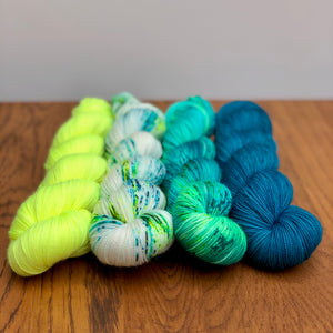 Peacock 4 skein yarn set * DK