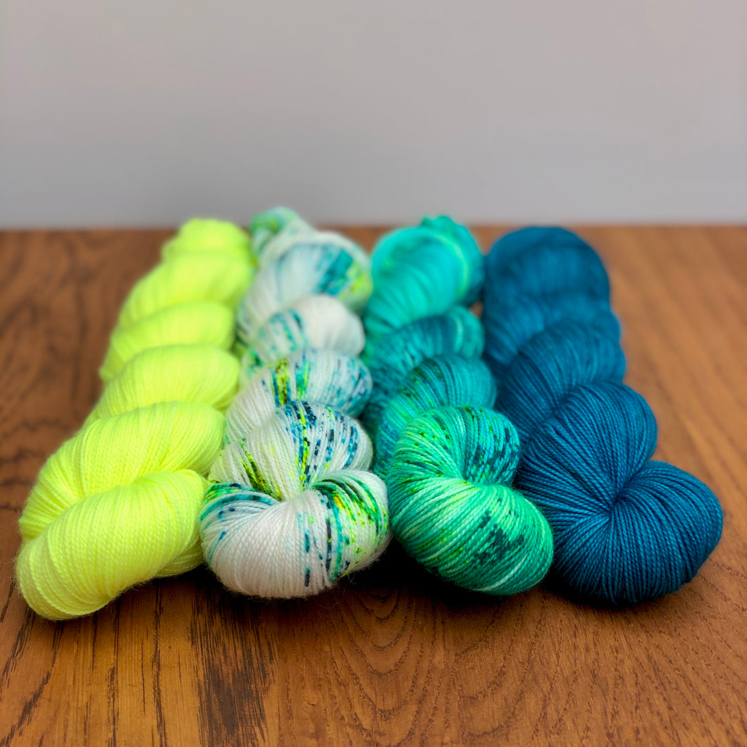 Peacock 4 skein yarn set * DK