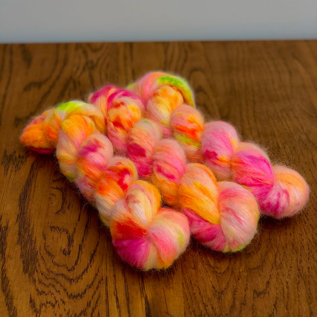 Neon peaches Suri Alpaca Silk