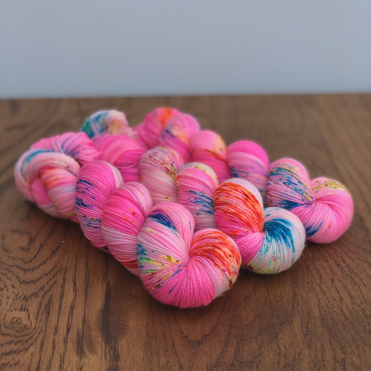 Pink tinsel Sock yarn