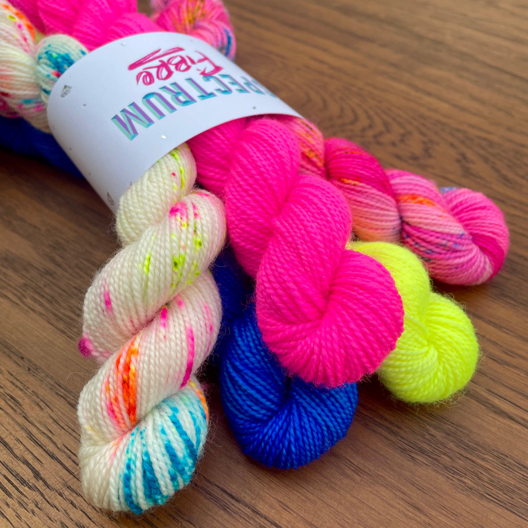 Pink tinsel * Mini skein bundle * Sock