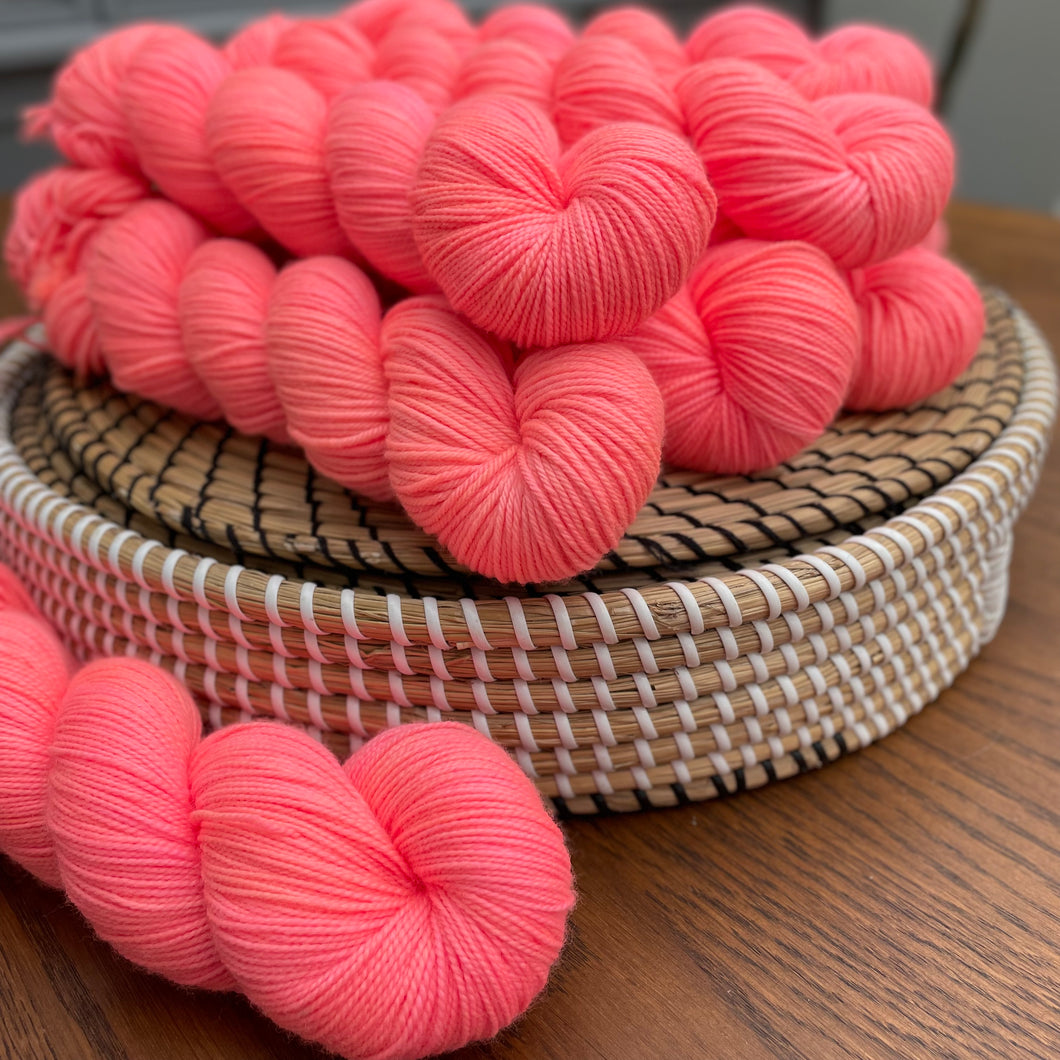 OOAK Apricot coral Sock yarn