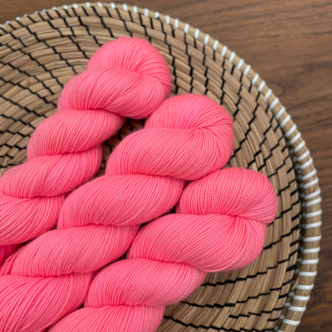 OOAK Soft pink coral Sock yarn