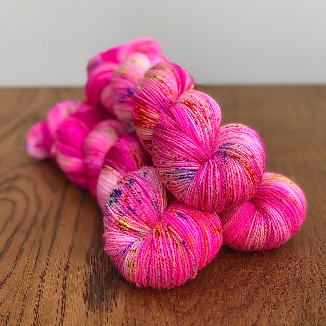 Neon heart Sock yarn