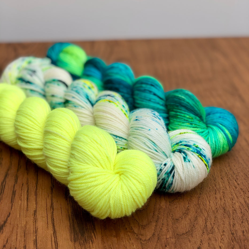 Peacock 3 skein yarn set * Sock yarn